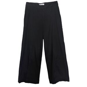 EVERLANE Wide Leg Chino Pant 2 Black Drop Waist Cotton Poplin Baggy Work EUC B55